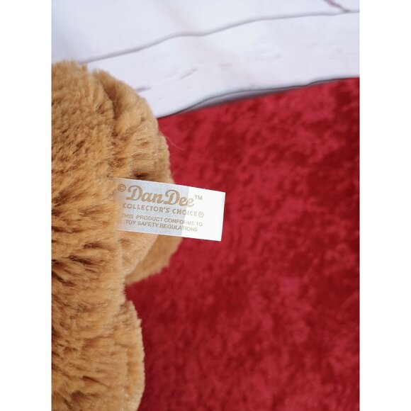 Dan Dee Red Love Heart Gingham Plaid Bow  Puppy‎ Dog Plush Stuffed Animal - Picture 6 of 7